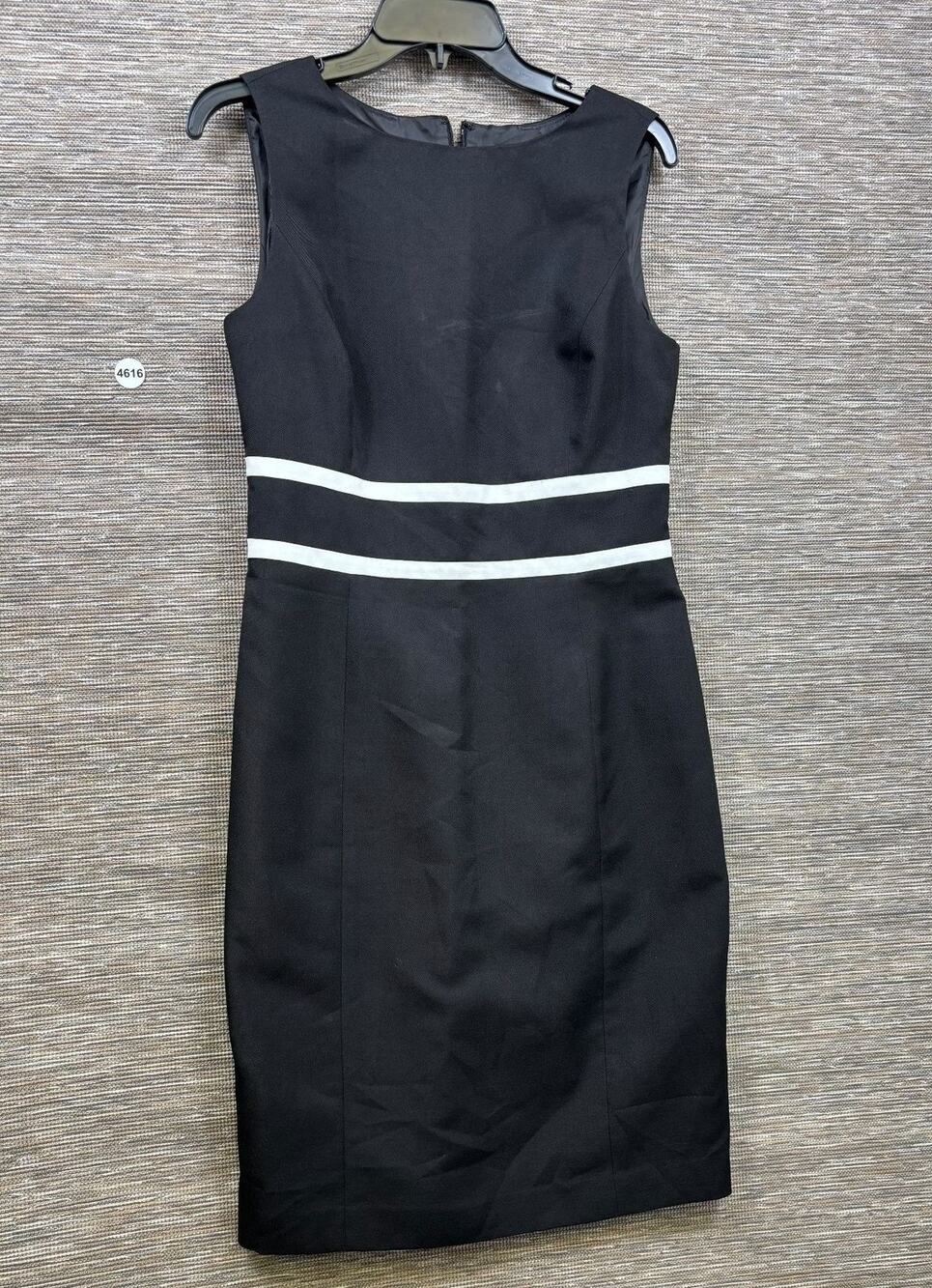 Black Label By Evan-Picone Dress Womens Size 6 Black Colorblock Sheath Workwear